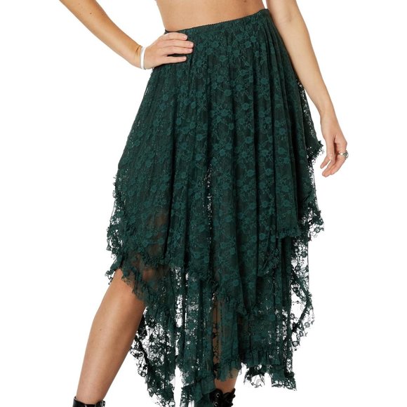COPY - Free People French Courtship Skirt Evergreen Green Extra Small XS - Picture 1 of 3